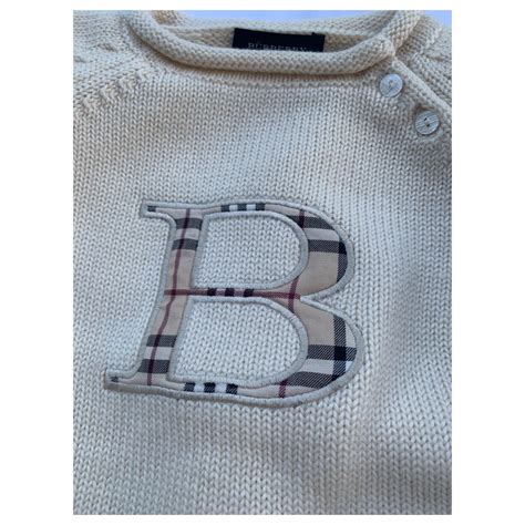 pull burberry blanc